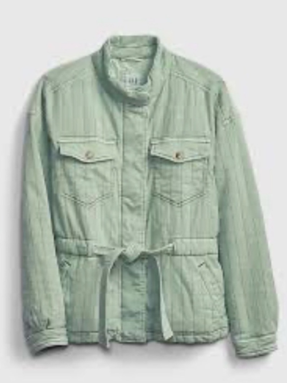 GAP Light Mint Green Utility Jacket with Tie Waist